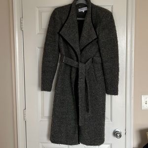 CALVIN KLEIN Gray Wool Coat - US 6